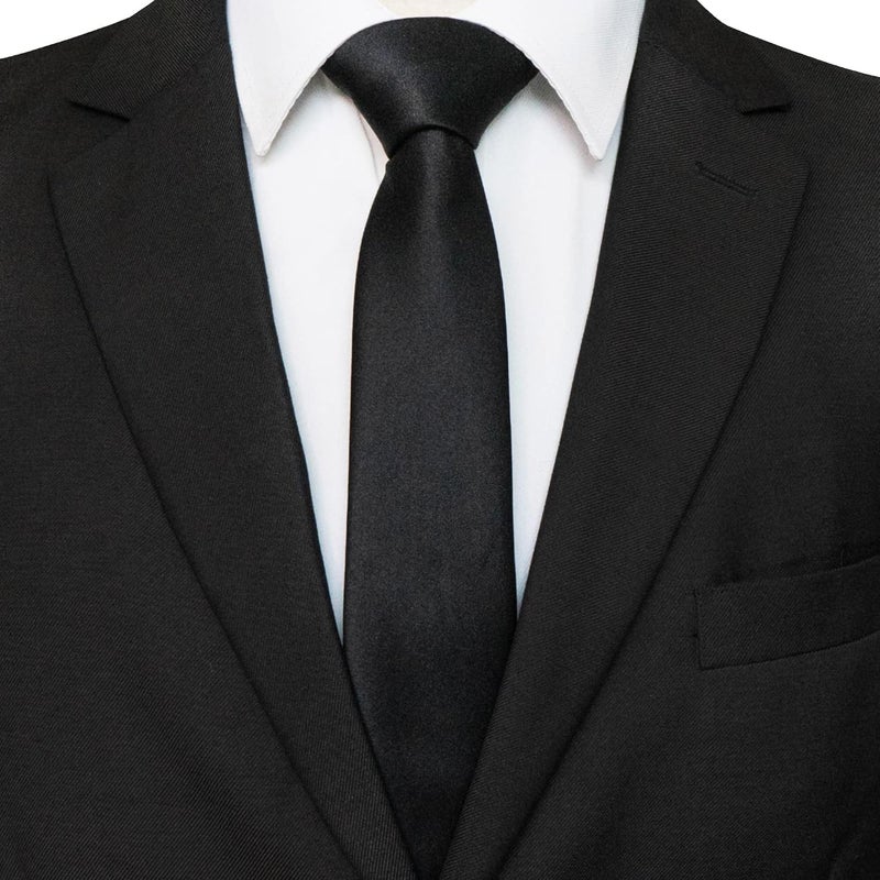 RBOCOTT 2.4“ Solid Color Skinny Tie Business Wedding Necktie for Men(6cm) - Image 4